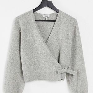 & Other Stories grey melange wrap cardigan